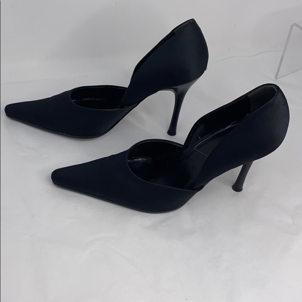 Aldo Sz 39 Black Satin D'orsay Pumps Heels